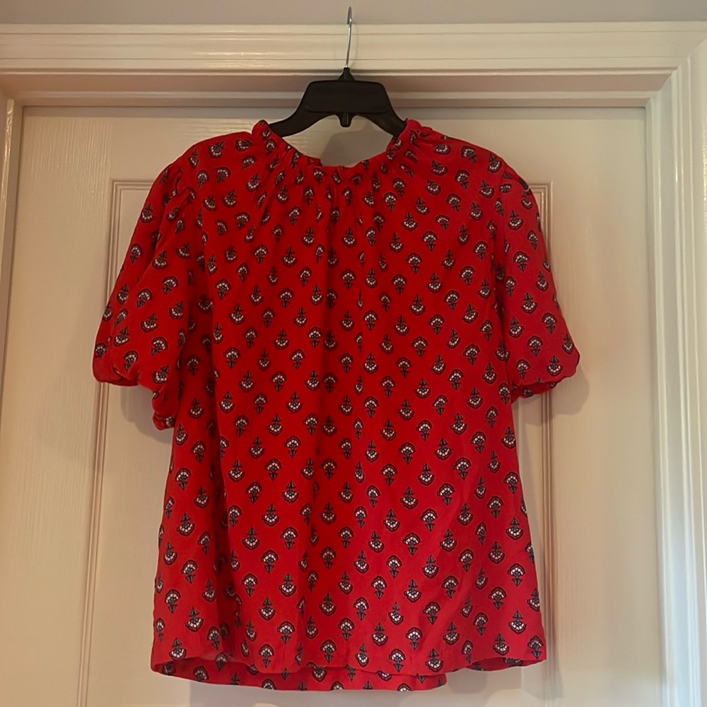 Ann Taylor Tie Back‎ Puff Sleeve Ladies Top